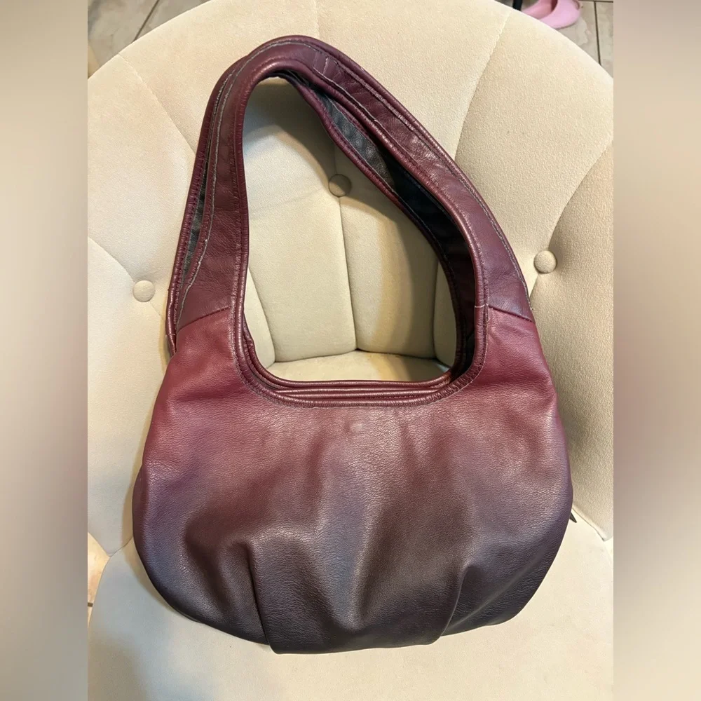 Simply Vera Vera Wang Burgundy and Black Hobo Bag
